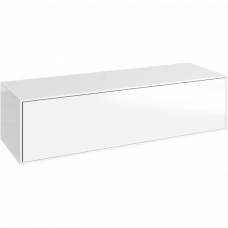 Дополнительная подвесная тумба 120 см с одним выдвижным ящиком в цвете белый глянец