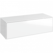 Дополнительная подвесная тумба 100см с одним выдвижным ящиком в цвете белый глянец