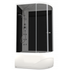 Душевая кабина Domani-Spa Delight high L (120х80 см) черные стенки, тонированные стекла, блок управ.