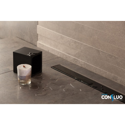 Душевой лоток Pestan Confluo Frameless Line 300 Black Glass