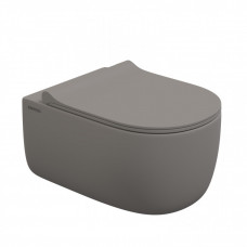 Унитаз подвесной EGO XL матовый серый Rimless 54 см, сиденье микролифт, быстросъемное