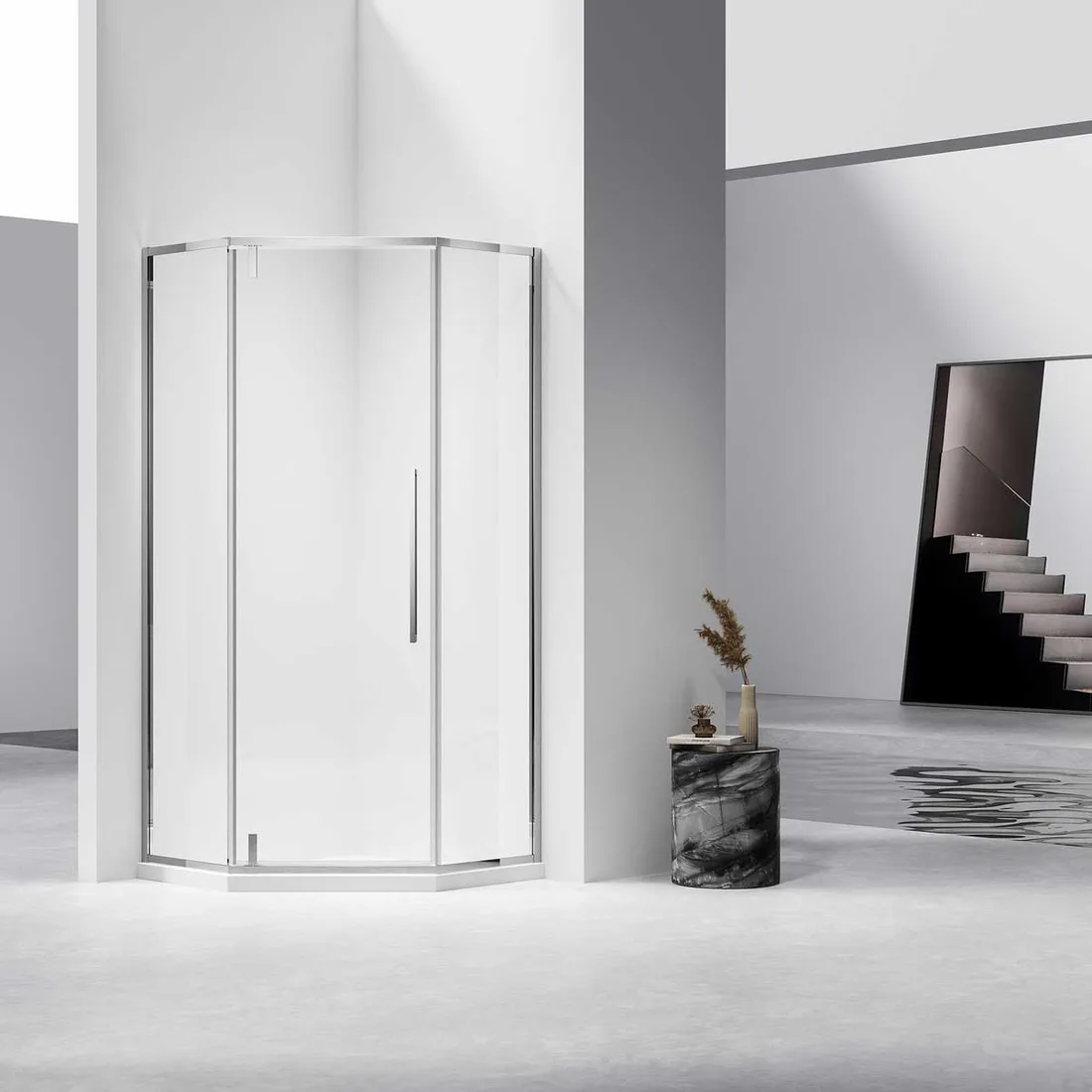 Душевой уголок VINCEA Slim-N VSP-4SN — душевой уголок VINCEA, пятиугольная