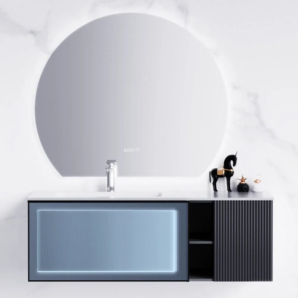 Мебель  BC-9013-1200L основной шкаф PW цвет: PU030, раковина art marble (white) (800x550x400)