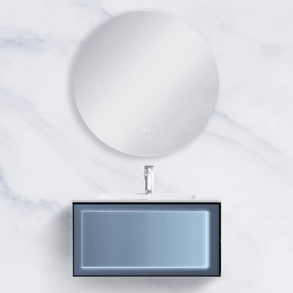 Мебель  BC-9013-800 основной шкаф PW цвет: PU030, раковина art marble (white) (800x550x400)